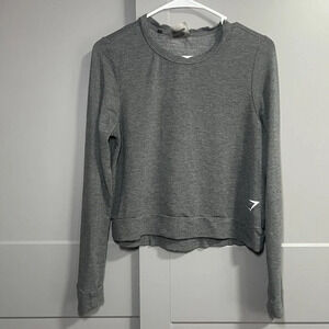 Gymshark Long Sleeve Crop Lightweight Sweatshirt Gray Size Medium